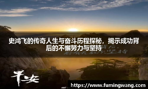 史鸿飞的传奇人生与奋斗历程探秘，揭示成功背后的不懈努力与坚持